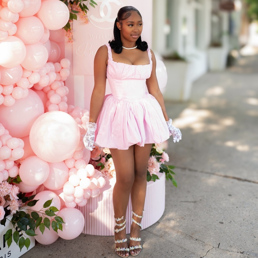 House of CB Pink “Le Puff” Dress
